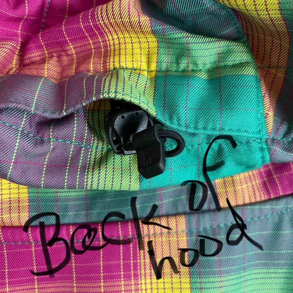 The North Face Women Jacket Size Large Colorblock Hooded Plaid Outdoor Y2K Core - Picture 9 of 16